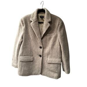 Steve Madden Wool Blend Blazer 🤍 Beige Fuzzy Textured Jacket Size S